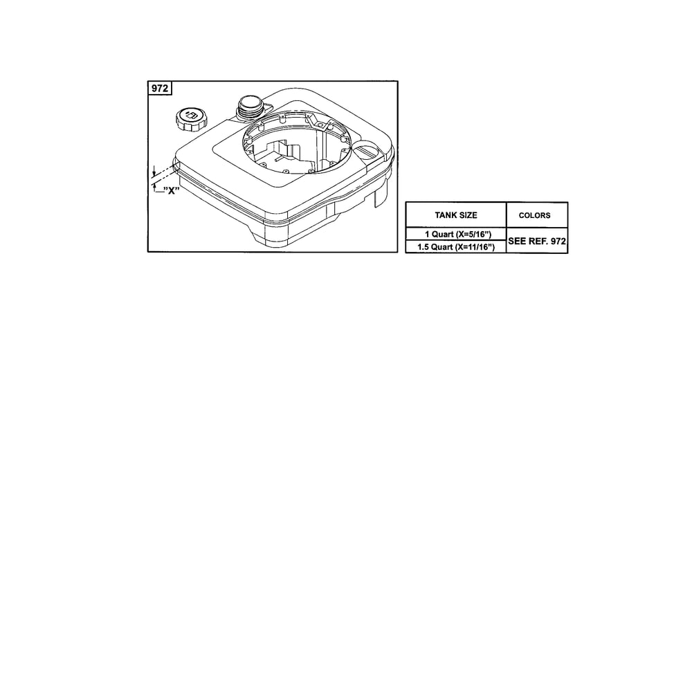 Tank-Fuel Diagram and Parts List for 121700TO121799  Briggs and Stratton Engine